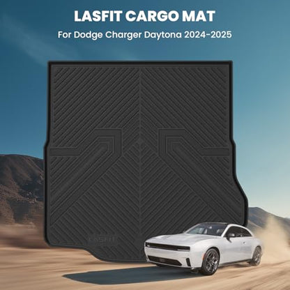 LASFIT Cargo Mat for Dodge Charger Daytona 2024 2025 Scat Pack & R/T (Fit 2-Door, Not for 4-Door), All Weather TPE Custom Fit Trunk Mats Cargo Liners, Black - style: 5) Charger Daytona | 2024-2025 | Trunk Mat