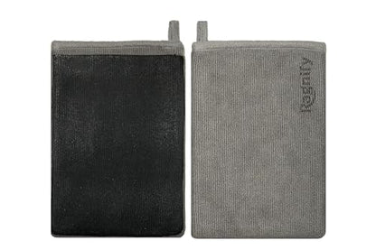 Pack of 2 Clay Mitt Auto Detailing Medium Grade Clay Bar Alternative Mitt for Flawless Removal of Surface Bonded Micro Contaminant (Gray) - color: Gray