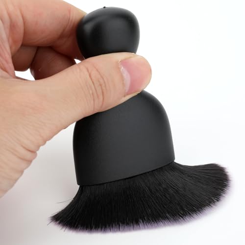 Car Detailing Brush, Soft Bristle Cleaning Brush, Scratch-Free Auto Duster Tool for Dashboard, Air Vents, Leather & Interior Cleaning (Black&White) - color: Black&white