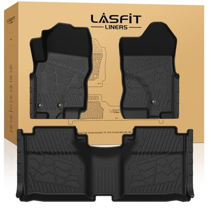 LASFIT Floor Mats for Nissan Frontier 2009-2021 King Cab (Not Fit Crew Cab), All Weather TPE Custom Fit Easy Clean Durable No-Curling Floor Liners for Frontier 1st & 2nd Row Car Mats, Black - size: 1)For Nissan Frontier | 2009-2021 | King Cab
