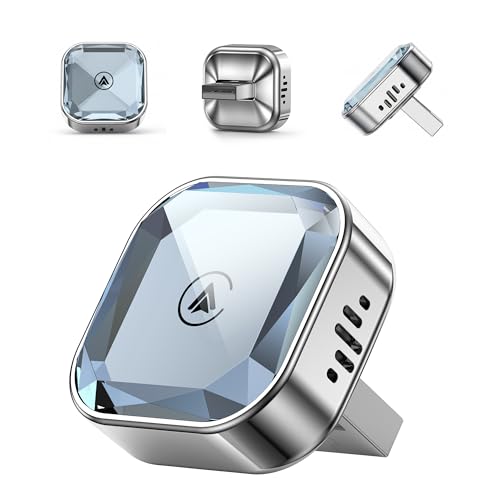 Wireless CarPlay Adapter 2026 Upgraded – 2-in-1 Suitable for Apple iPhone & Android, with Compact Size Plug-and-Play Convenience, and Fast Stable Connection for CarPlay & Android Applications (Sliver) - color: Silver