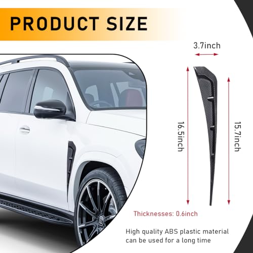 POVTII 2PCS Car Fender Side Vents, Carbon Fiber Spoiler Body Decoration, Auto Exterior Accessories Air Inlet Grille Trim Cover, Black Carbon Fiber - size: Black Carbon Fiber