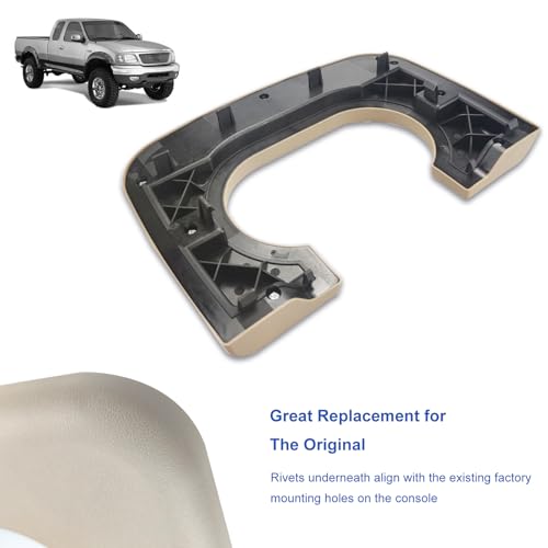 Center Console Cover Cup Holder Armrest Replacement Pad Compatible with Ford F150 1997-2003 Brown (Hard Plastic NOT Padded) - color: Brown, size: 1997-2003