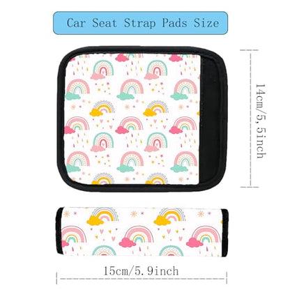 Kid's Seat Belt Cover Pad,Soft Shoulder Seatbelt Covers for Kid,Cute Toddler Seat Cushion (Rainbow) - color: Rainbow