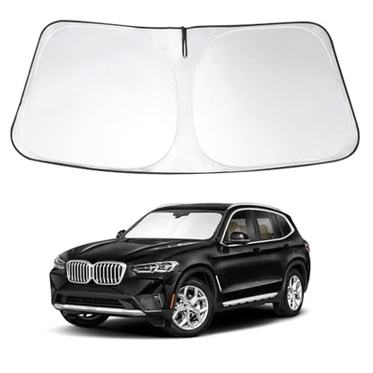 Windshield Sun Shade Custom Fit 2018-2023 2024 2025 2026 BMW X3 Accessories Foldable Sunshade Window Shade Protect Car from Sun Rays & Heat Damage - size: For BMW X3 2018-2026