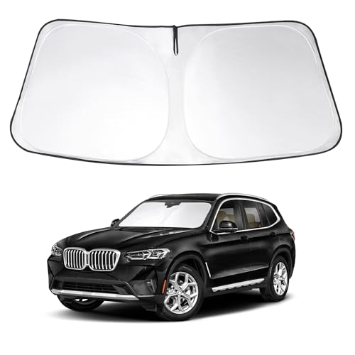 Windshield Sun Shade Custom Fit 2018-2023 2024 2025 2026 BMW X3 Accessories Foldable Sunshade Window Shade Protect Car from Sun Rays & Heat Damage - size: For BMW X3 2018-2026