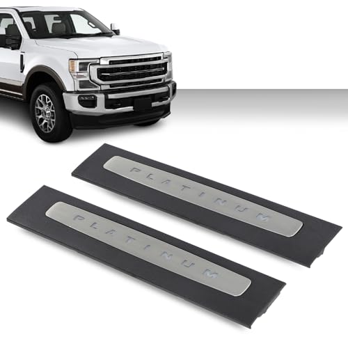 GRAND ORANGE LED Platinum Illuminated Front Door Sill Plates Left and Right Compatible with Ford F250 F350 F450 F550 Super Duty Crew Cab Only 2017-2022, LED Door Sills Plates Accessories - size: Fit Ford F250 F350 Super Duty Crew Cab 2017-2022