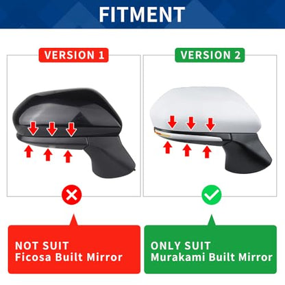 Side Mirror Cover Compatible with Toyota (Camry 2018-2025, Ox Horn Style-Gloss Black) - size: Ox Horn Style-gloss Black
