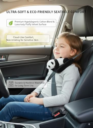 Seat Belt Cover Pad, Soft Seatbelt Cover for Shoulder Comfort, Universal Seatbelt Cushion for Kids and Adults-2 PCS
