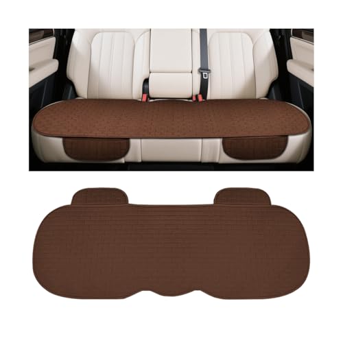 Osilly Car Back Seat Cover, Anti-Slip Long Vehicle Rear Bench Protectors with Storage Pocket, Breathable Comfortable Auto Interior Seating Bottom Protection Accessories, Universal Fit (Brown) - color: Brown