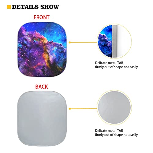 AFPANQZ Nebula Galaxy 2 Piece Car Windshield Sun Shade Visor Universal Fit Automotive Sunshade for New Car Keep Your Vehicle Cold Sun Blocks Large Heat UV Rays Reflector Women Men Purple - color: 1-Nebula Galaxy