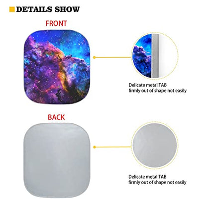 AFPANQZ Nebula Galaxy 2 Piece Car Windshield Sun Shade Visor Universal Fit Automotive Sunshade for New Car Keep Your Vehicle Cold Sun Blocks Large Heat UV Rays Reflector Women Men Purple - color: 1-Nebula Galaxy