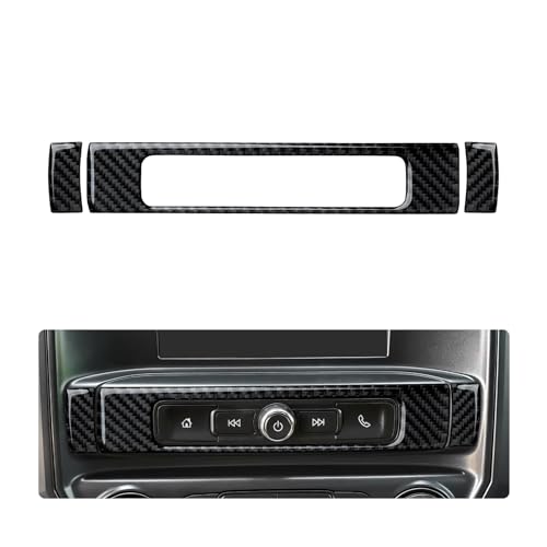 Car Radio Sticker Carbon Fiber Decal Cover Interior Trim for Chevrolet Silverado/GMC Sierra 1500 2500HD 3500HD 2014-2018 Accessories - color: Radio