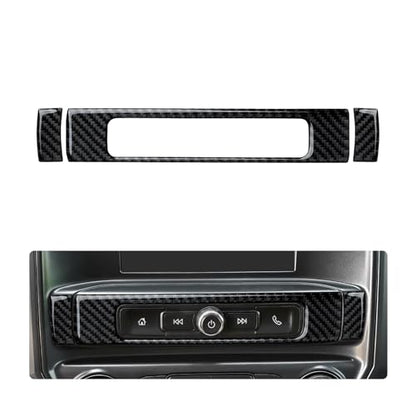 Car Radio Sticker Carbon Fiber Decal Cover Interior Trim for Chevrolet Silverado/GMC Sierra 1500 2500HD 3500HD 2014-2018 Accessories - color: Radio
