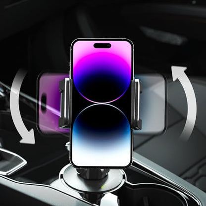 Bracketron TripGrip Universal Phone Holder for Car Cup Holder Mount - 360 Degree Rotation, Swivel Gooseneck, Expandable Base Cell Phone Cup Holder Insert - Smartphone Cradle Stand - style: Cup Holder Mount