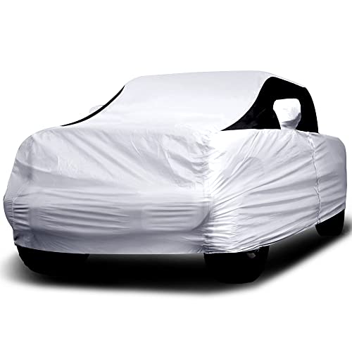 Titan Premium Multi-Layer PEVA Car Cover for Gladiator Pick-up Trucks 218". Waterproof, UV Protection, Anti-Scratch Protective Lining, Driver-Side Zippered Opening. Fits Gladiator Pickup Trucks. - color: Silver with Black Stripe, size: Gladiator Pickup Tr