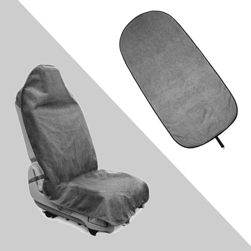 Waterproof Towel Car Seat Cover, Sweatproof Non Slip Towel Carseat Cover, Machine Washable Vehicle Bucket Frontseat Protector Accessories, Universal for SUV, Sedan, Truck (Gray) - color: Gray