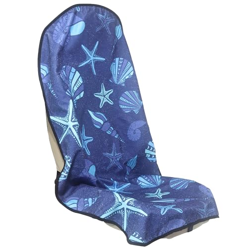 Car Seat Cover Protector Front Seats,for Gym Workout,Running,Swimming,Beach and Hiking,Waterproof Sweat Towel Bucket Seat Covers for Cars SUV Trucks (Conch Shells Starfish, 1Pcs) - color: Conch Shells Starfish, size: 1Pcs Front Seat Towel