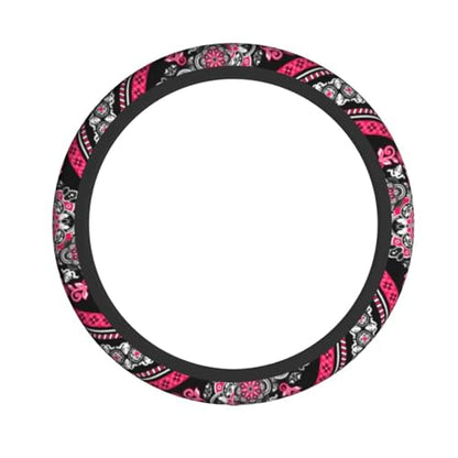 Boho Car Steering Wheel Cover Auto Accessories Universal 15 Inch Non-Slip Neoprene for Women Cute Automotive SUV Van Truck Wheel Protector - color: Boho
