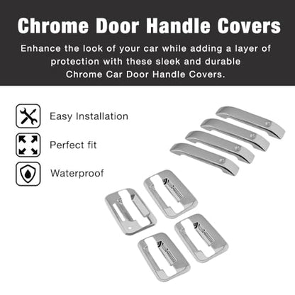 SEGADEN Chrome Plated Door Handle Cover Compatible with 2004-2014 Ford F-150 F150 2005-2008 Lincoln Mark LT (4 Doors with Key Pad No Passenger Keyhole) XG7705