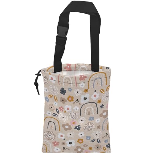 Car Trash Bag Hanging Creative Floral Rainbows Car Trash Can Waterproof Garbage Bag Hanging for Car Back Seat - color: Creative Floral Rainbows