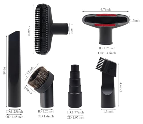 Vacuum Attachments for Shop Vac Accessories, 1 1/4" to 2 1/2" Vacuum Cleaning Accessorie Kit, 1" to 1 7/8" Vacuum Brush Attachment for Shop Vac Attachments Set of 11 - size: S 11 Pcs