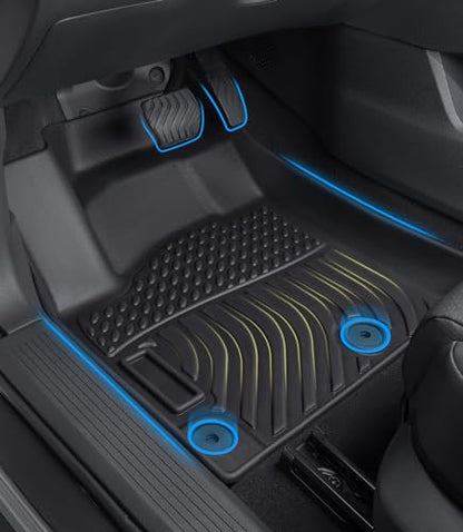 Car Floor Mats Replacement for Chevrolet Chevy Equinox 2012-2017 & GMC Terrain 2012-2017 Heavy Duty TPE Liner Custom Fit All Weather Waterproof Protection Coverage Full Set Black Carpets - size: Floor Mats for Equinox & Terrain 2012-2017