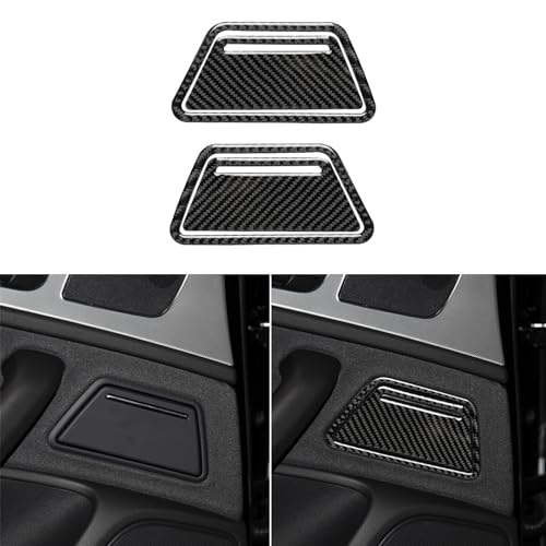 Real Carbon Fiber Interior Accessories Sticker Compatible with Audi A6 A6L 2012 2013 2014 2015 2016 2017 2018 Rear car Door ashtrays Decor Panel Decal Trim Cover Black - color: Rear Car Door Ashtrays Decor