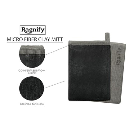 Pack of 2 Clay Mitt Auto Detailing Medium Grade Clay Bar Alternative Mitt for Flawless Removal of Surface Bonded Micro Contaminant (Gray) - color: Gray
