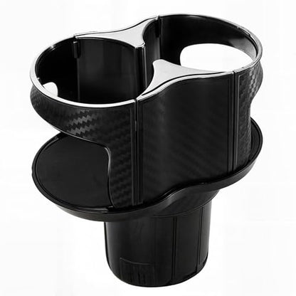 Double Cup Holder for Car, 2 in 1 Extra Cup Insert with Expandable Base, Multifunctional Extender Expander Adapter with Elastic Open-Close Cup Mouth, Adjustable Bracket FOR 2.1''-2.9'' BOTTLE DIAMETER