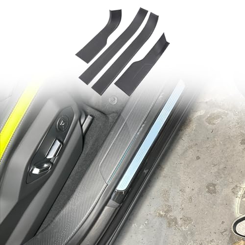 Car Door Sill Plate Protectors Compatible with Lamborghini Urus 2018-2023/Urus SE,Real Carbon Fiber Door Entry Guard Door Sill Scuff Plate Protector Accessories (Matte Black) - color: Matte Black