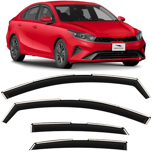 Voron Glass in-Channel Extra Durable Rain Guards for Kia Forte 2019-2024, Window Deflectors, Vent Window Visors, 4 Pieces - 200550 - color: For Forte 19-24