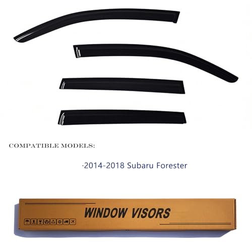 Window Visors Rain Guards fits 2014-2018 Forester, Out-Channel Window Wind Deflectors Vent Shades Accessories, Dark Smoke 4 Pcs, 2015 2016 2017 - size: 2014-2018 Forester