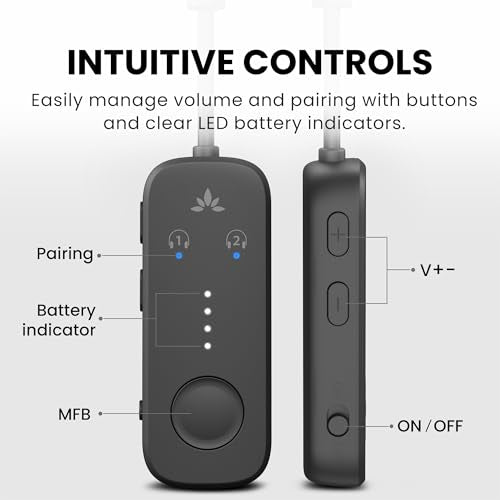 Avantree Relay - Premium Airplane Bluetooth Adapter with Advanced Qualcomm Chipset, 2 Headphones Support, 25hrs Play Time, aptX Adaptive & HD Audio Transmitter for Airpods, Bose & Travel Flight - color: 1-Black