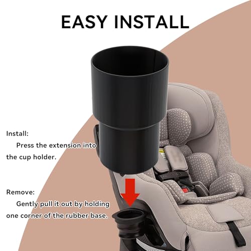 Cup Holder Adapter for Nuna Rava & Exec Car Seats – Safe, Secure Fit & Easy-to-Use Car Seat Cup Holder (Dishwasher Safe)