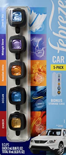 Febreze Mixed Scents Air Freshener, 5 Car Vent Clips, 5 Count (Pack of 1) - size: 5 Count (Pack of 1)