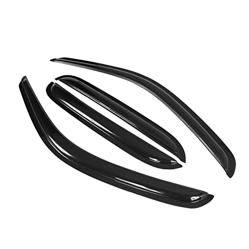 Window Visor Compatible with 2001-2004 Toyota Tacoma Crew Cab, Slim Style Acrylic Smoke Tinted 4PCS Sun Rain Shade Guard Wind Vent Air Deflector by IKON MOTORSPORTS, 2002 2003 2004