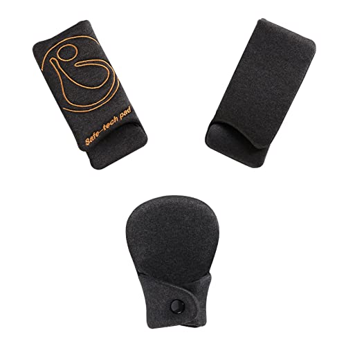 Innokids Car Seat Strap Cover Set for Baby Kids Seat Belt Covers with Crotch Pad Back Anti-Slip Design for Car Seats Pushchair Stroller (Medium (5.9”L), Black Grey) - color: Black Grey, size: Medium (5.9”L)