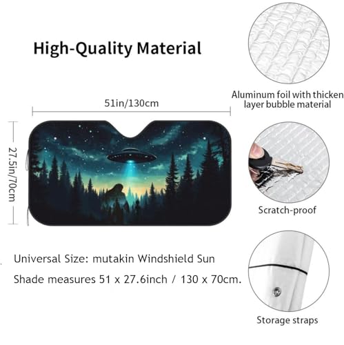 Alien Tree Car Sun Shade Windshield Sunshade Foldable Front Window Shield Cover for Truck SUV - color: Blue1