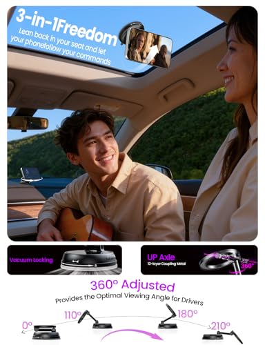 Car Phone Holder for Magsafe,[122+LBS Strongest Suction & 2400gf Magnetic],360° Adjustable,Phone Holders for Your Car,Car Phone Mount,Car Accessories for Your Car/Gym/Mirror Mount for iPhone&Android