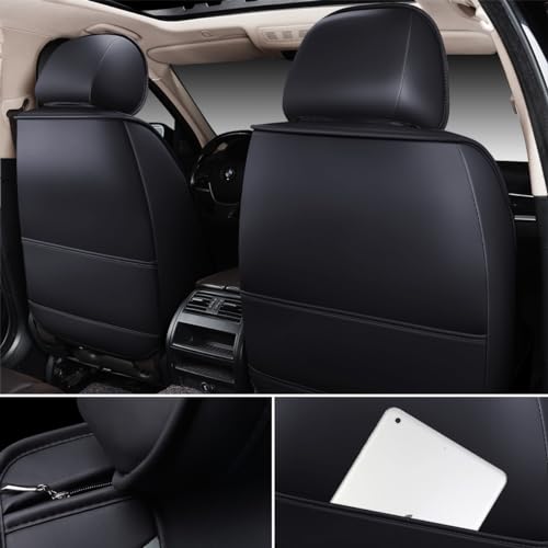 OASIS AUTO Car Seat Covers Full Set Premium Waterproof Faux Leather Cushion Universal Accessories Fit SUV Truck Sedan Automotive Vehicle Auto Interior Protector (OS013-Gray) - color: 013-Gray
