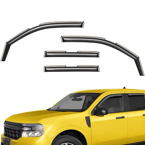 Extra Durable Window Deflectors in-Channel Window Visors Rain Guards Fit for Ford Maverick 2022-2026, Sun Visors, Wind Vent for Shades, Exterior Car Accessories - 4pcs. AG0751 - color: For Ford Maverick 22-26