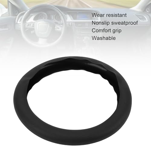 Silicone Steering Wheel Cover Anti Slip Washable Sweatproof Universal Steering Wheel Protector Interior Accessories Black