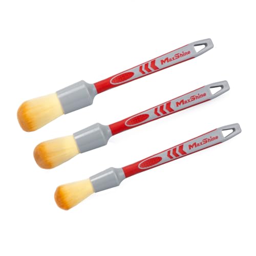 Maxshine Universal 3-Piece Ultra Soft Detailing Brush Set – Professional Brushes for Interior, Exterior, Leather, Engine Bay & Wheels – Premium Detailing Combo for Car Care - size: 3-Pack Combo