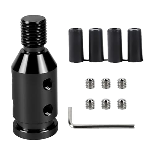 M12x1.25 Shift Knob Adapter, Aluminum Gear Shift Adapter Kit with 4-Sizes Hoses, Universal Gear Shift Knob Cover for Non-Threaded Manual Shifters, Car Stick Shift Knob Adapter(Black) - color: Black