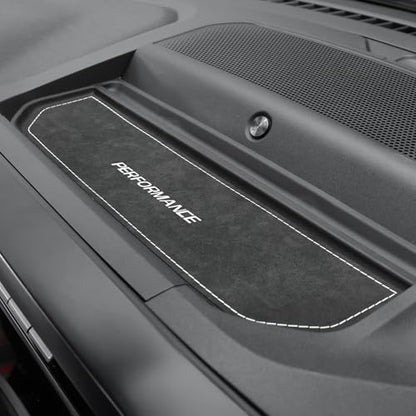 BETTERHUMZ Car Dashboard Storage Panel Pad Compatible with Ford F150 2021 2022 2023 2024 2025 for Alcantara Carbon Leather Anti-Slip Mat Interior Molding Accessories (Suede Black)
