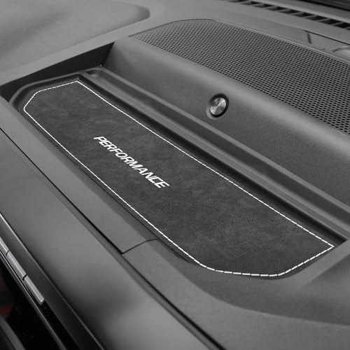 BETTERHUMZ Car Dashboard Storage Panel Pad Compatible with Ford F150 2021 2022 2023 2024 2025 for Alcantara Carbon Leather Anti-Slip Mat Interior Molding Accessories (Suede Black)