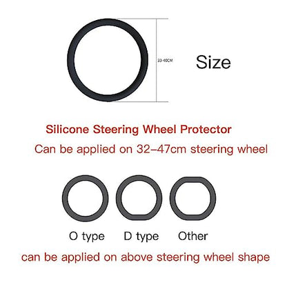 Cool Non-Slip Silicone Steering Wheel Protector, Car Steering Wheel Protective Cover, Non-Slip Car Steering Wheel Cover, Universal Fit Easy to Clean Steering Wheel Cover (deep Blue), RZX123