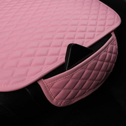 West Llama Pu Leather Car Seat Bottom Covers Protectors Include 1 Pair Front Driver Seat Pad Mat and 1 Rear Bench Cover Universal Fit 90% Vehicles,Pink - color: A-Pink, size: Universal Fit - Full Set