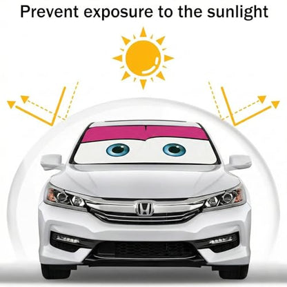 eygeufg Windshield Shade, Car Sun Shade for Front Windshield (Pink, Large) - color: Cute Pink Eyes, size: Medium